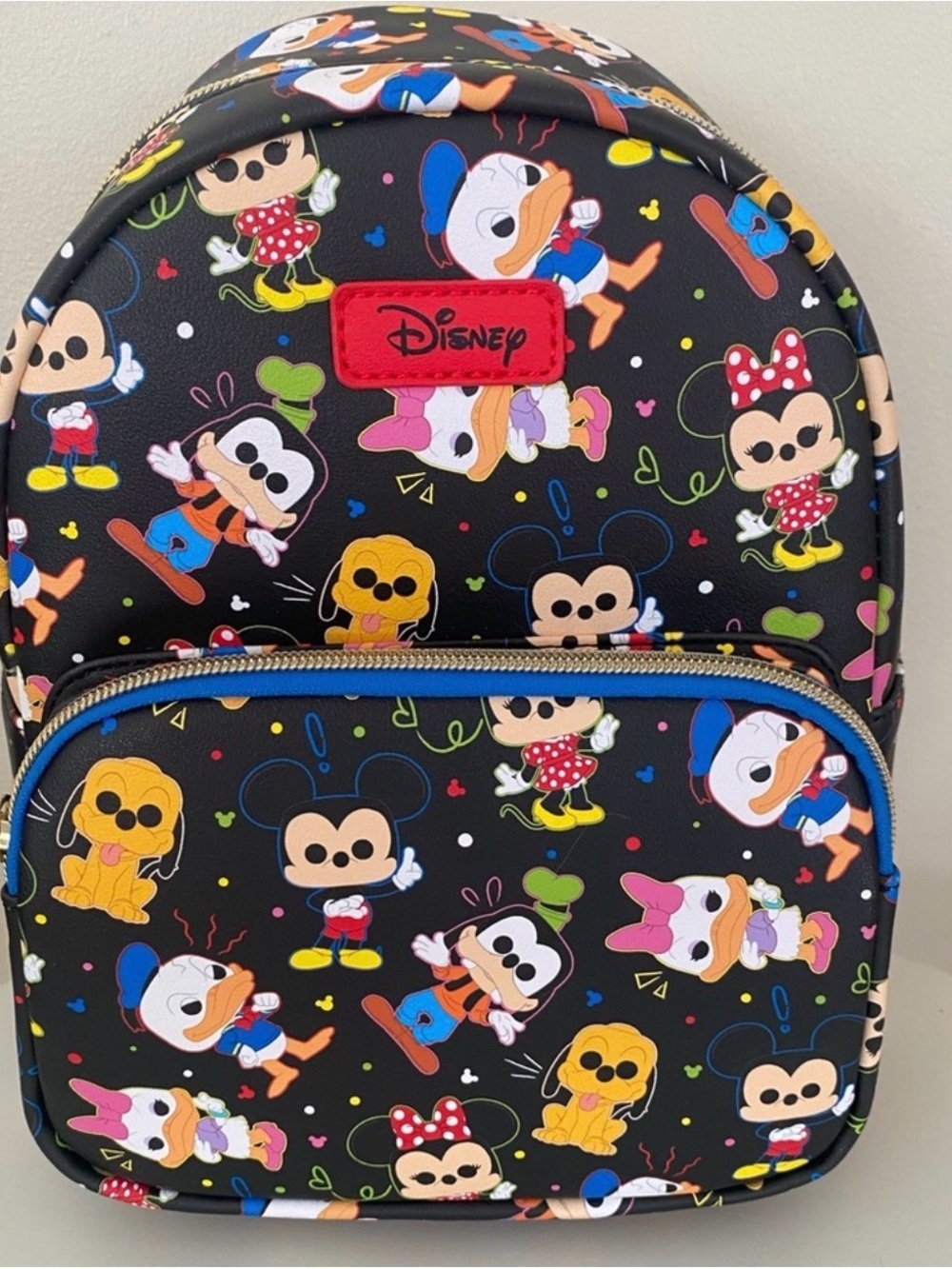 Disney Funko Pop Black Mini Backpack with Multicolor Character Print - Picture 2 of 3